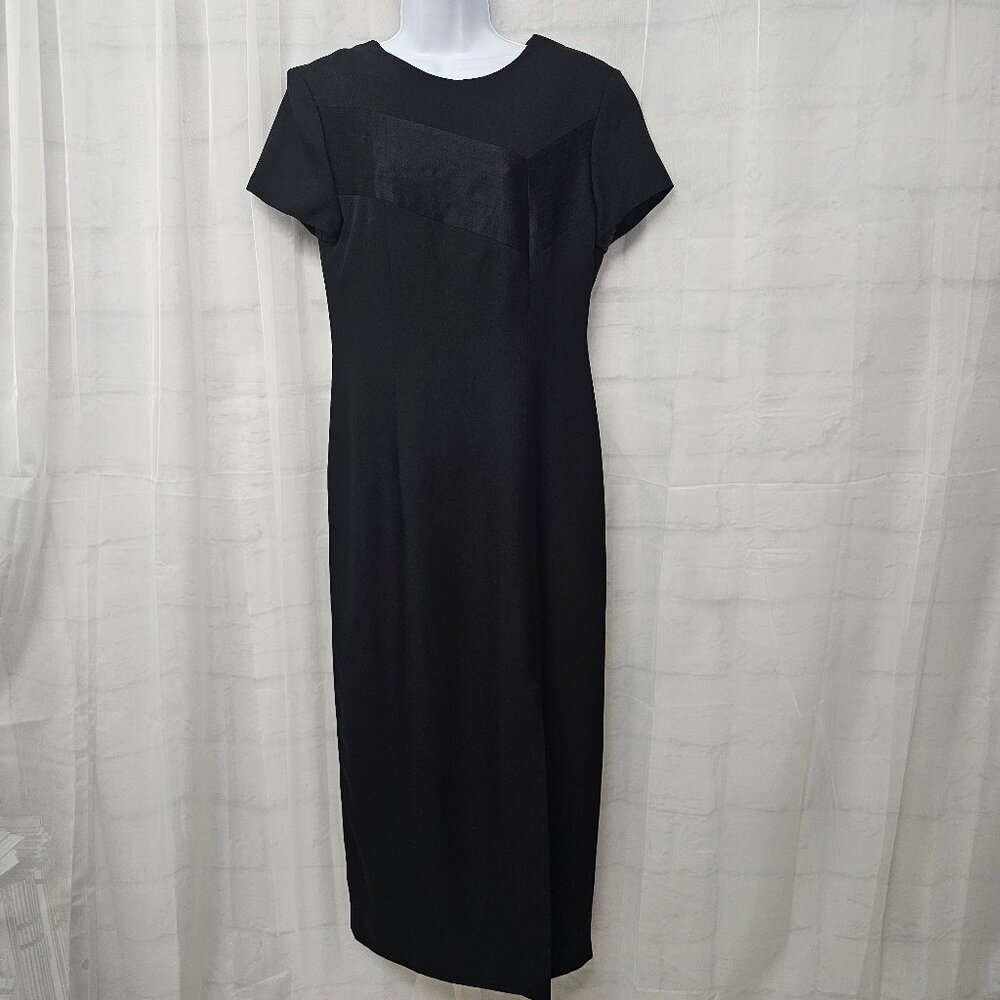 Vintage Liz Claiborne Dress Maxi Black Minimalist Goth 10